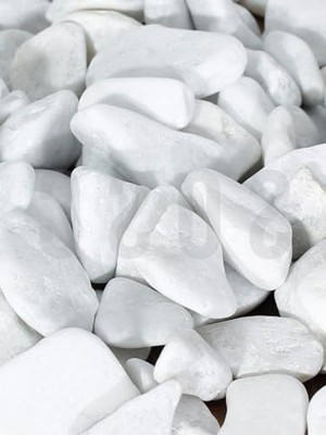 MarkEntegra Dekoratif Beyaz Dolomit Çakıl Taşı, 2-4 Cm, 1 Kg, Peyzaj Için