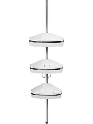 MarkEntegra Dekoratif Banyo Köşe Rafı - Beyaz Alüminyum