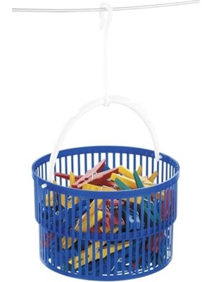 MarkEntegra 30 Mandallı Mavi Çamaşır Mandalı Sepeti