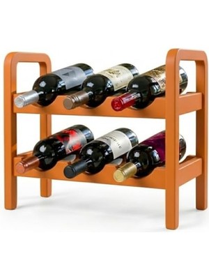 MarkEntegra 2 Katlı Ahşap Şaraplık, Modern Tasarım, Şişe Rafı