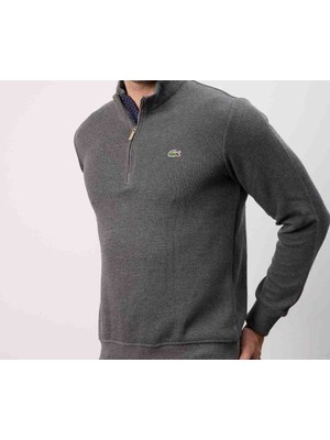 Lacoste Fermuar Yaka Extra Dar Antrasit Sweatshirt