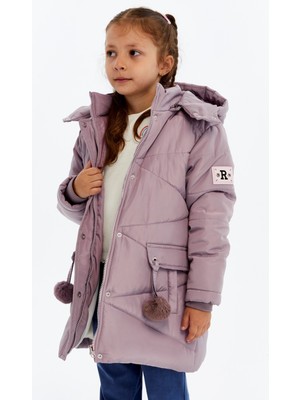 Pearnight Kız Çocuk Montu Elyaflı Polarlı Kışlık Kaban