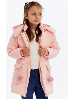 Pearnight Kız Çocuk Montu Elyaflı Polarlı Kışlık Kaban