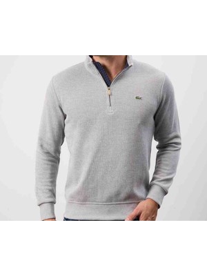 Lacoste Fermuar Yaka Extra Dar Gri Sweatshirt