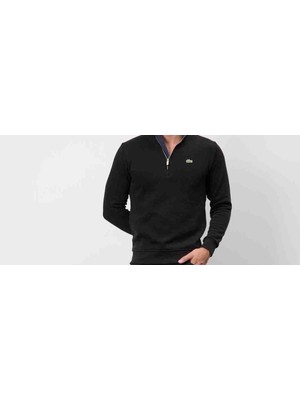 Lacoste Fermuar Yaka Extra Dar Siyah Sweatshirt
