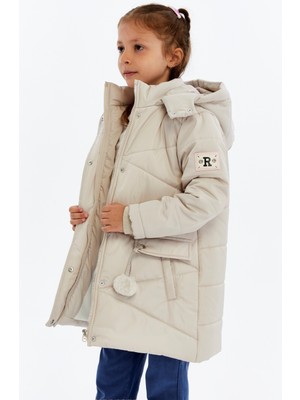 Pearnight Kız Çocuk Montu Elyaflı Polarlı Kışlık Kaban