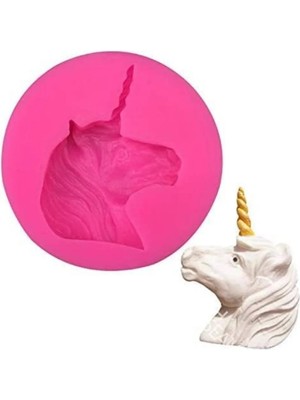Adin Tasarım Unicorn Kafa Silikon Kalıp Unicorn Mini Çikolata Şeker Hamuru Sabun Kokulu Taş Pasta Kalıbı