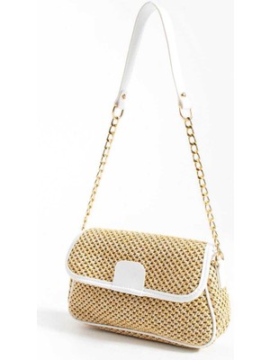 Legend Aksesuar Kadın Hasır Zincir Askı Detaylı Omuz ve Çapraz Çantası