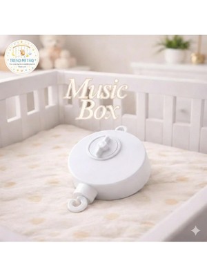 Trend Metfiq Decoration Bebek Dönencesi Mekanizması Beşik Kurmalı Müzik Kutusu 360 Aparat Ninni Çalan Beşik Uyku Yardımcısı