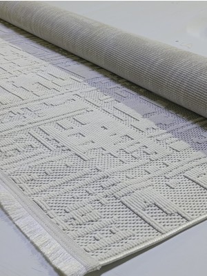 Krem Gri Çizgili Iskandinav Modern Tasarım Sisal Bukle Özel Ölçü Salon Oturma Odası Koridor Halısı Yolluk