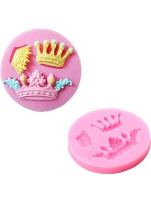Adin Tasarım Taç Silikon Kalıp 3lü Kral Kraliçe Tacı Mini Çikolata Şeker Hamuru Sabun Kokulu Taş Pasta Kalıbı