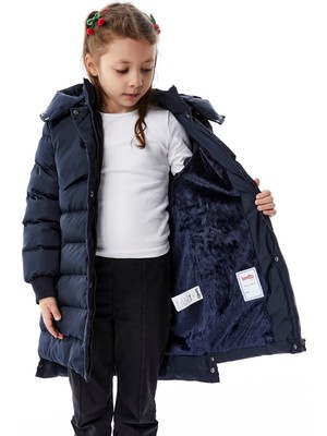 Kalın Mikrojel Elyaf Dolgulu Kız Kabanı Kışlık