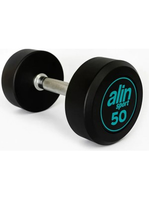 Alin Sport 50 kg Kauçuk Kaplı Profesyonel Olimpik Dumbbell ( Dambıl )