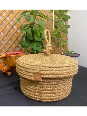 Çok Amaçlı Jüt Hasır Sepet, Banyo ve Mutfak Organizeri 20X10