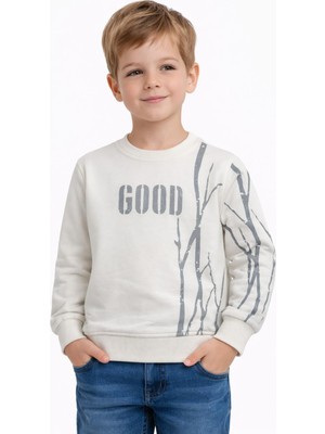 Baglan Erkek Çocuk Önü Arkası Baskılı Sweatshirt BGL-ST05241