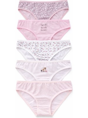 Berrak Kadın Desenli Yüksek Bel Pamuklu Külot 5’li Paket – Günlük Konfor Slip