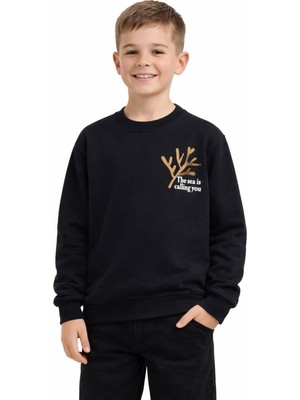 Baglan Erkek Çocuk Önü Baskılı Sweatshirt BGL-ST05238
