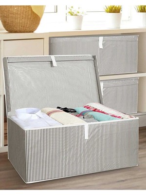 Gri Çok Amaçlı Baza Kutusu Hurç 70X40X30 Cm, Pratik ve Şık Saklama Çözümü