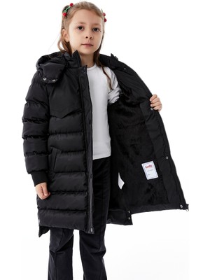 Kalın Mikrojel Elyaf Dolgulu Kız Kabanı Kışlık