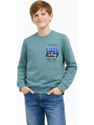 Baglan Erkek Çocuk Önü Arkası Baskılı Sweatshirt BGL-ST05237