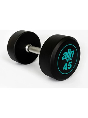Alin Sport 45 kg Kauçuk Kaplı Profesyonel Olimpik Dumbbell ( Dambıl )
