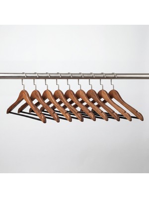 Dekohop Ahşap Ceket Gömlek ve Takım Elbise Için Lüks Askı 10 Adet Premium Ahşap 3 cm Kalınlık