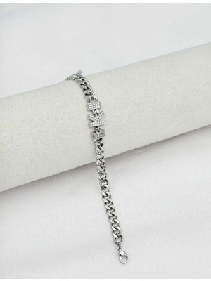 SY Aksesuar 14K Silver Kuyumcu Model Harf Bileklik