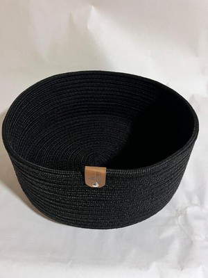 Çok Amaçlı Hasır Sepet, Banyo ve Mutfak Organizer, Siyah, 25X10