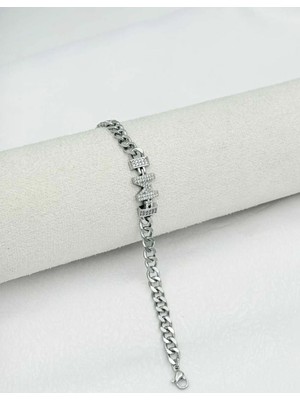 SY Aksesuar 14K Silver Kuyumcu Model Harf Bileklik