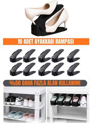 Yükseklik Ayarlı 10'lu Ayakkabı Rampası ve Düzenleyici Seti
