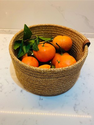 El Dokuma Hasır Jüt Sepet, Banyo ve Mutfak Organizer, Meyvelik