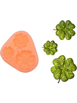 Adin Tasarım Yonca Çiçek Silikon Kalıp Yonca Mum Kalıbı Sabun Mum Kokulu Taş Kalıbı Süsleme