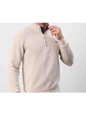 Lacoste Fermuar Yaka Extra Dar Bej Sweatshirt