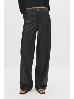 Allbucks Pull&bear Suni Deri Düz Kesim Pantolon ABPNB3786