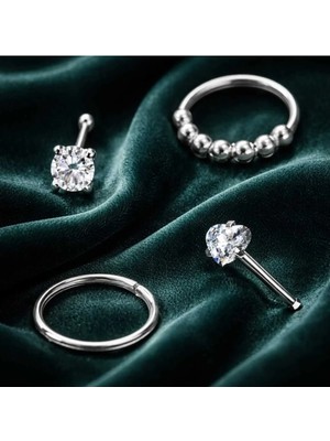 Begonia Accessories Anti Alerjik Paslanmaz Kararmaz 4 Adet Hızma Küpe Olarak Kullanıma Uygun Set