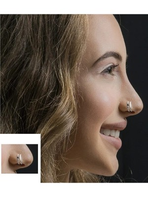 Begonia Accessories , 925 Ayar Gümüş Çift Görünümlü 3 Top Siyah Boncuklu Halka Hızma & Küpe