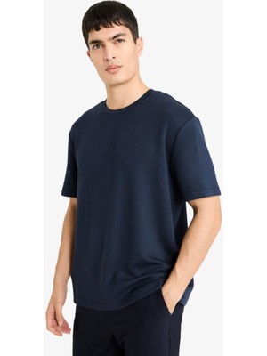 Defacto Erkek T-Shirt F9859AX/NV82 Navy