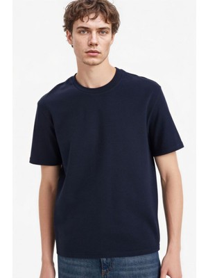 Defacto Erkek T-Shirt E7961AX/NV82 Navy