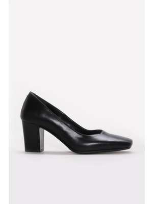 Fast Step Hakiki Deri  Kadın Kalın Topuklu Ayakkabı 064ZA376