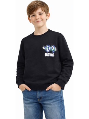 Baglan Erkek Çocuk Önü Arkası Baskılı Sweatshirt BGL-ST05236