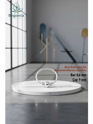 Begonia Accessories 925 Ayar Gümüş Silver Boncuk Üç Top Halka Hızma, Küpe Olarak Kullanıma Uygundur