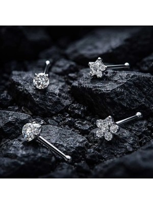 Begonia Accessories Anti Alerjik Paslanmaz Kararmaz 4 Adet Hızma Küpe Olarak Kullanıma Uygun Set