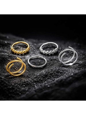 Begonia Accessories Anti Alerjik Paslanmaz Kararmaz 5 Adet Hızma Küpe Olarak Kullanıma Uygun Set