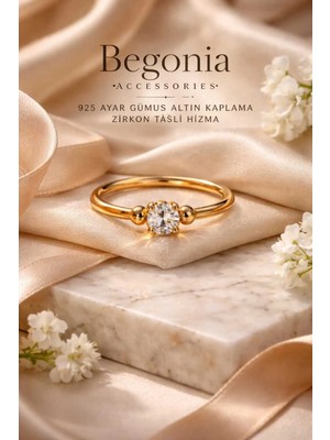 Begonia Accessories 925 Ayar Gümüş Altın Kaplama Minimal Zirkon Tek Taş Çift Top Halka Hızma Tragus Piercing Küpe