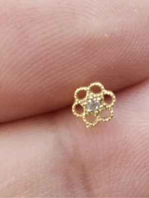 Begonia Accessories Begonia Accessorıes 925 Ayar Gümüş Gold Çiçek Hızma.piercing