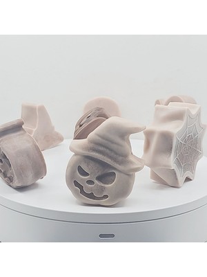tp Amber Kokulu %100 Soya Wax El Yapımı Halloween Mum Cadılar Bayramı 7 Parça Mum