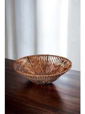Yuvarlak Hasır Görünümlü Ekmek Sepeti, Dekoratif ve Şık Tasarım
