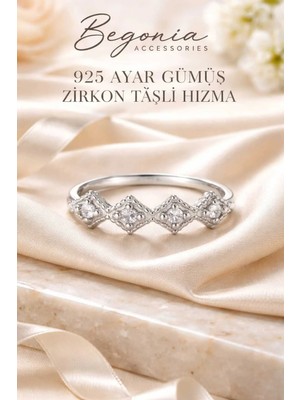 Begonia Accessories 925 Ayar Gümüş Zirkon Taşlı Zigzag Tam Tur Hızma Küpe,küpe Olarak Kullanıma Uygun Ürün, 1 Adet