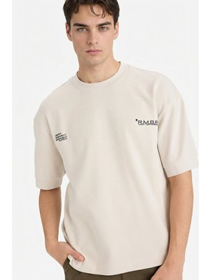 Defacto Erkek T-Shirt F8148AX/ER22 Stone