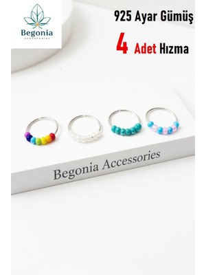 Begonia Accessories 925 Ayar Gümüş 4 Adet Halka Hızma Set / 4